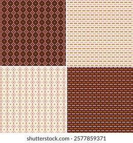 cross stitch seamless stripe pattern with pink orange brown