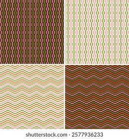 cross stitch seamless zig zag stripe patterns pink orange green brown