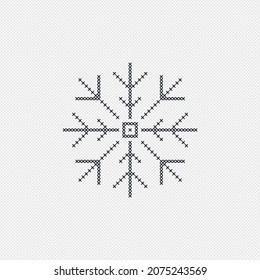 Cross stitch snow flake for embroidery element pattern