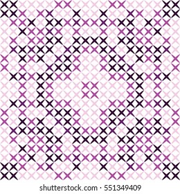 Cross Stitch Snowflake Pattern Black, Pink, Purple Design Your Room