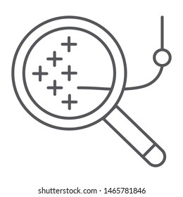 Cross stitch thin line icon, needlework and sew, embroidery sign, vector graphics, a linear pattern on a white background, eps 10.