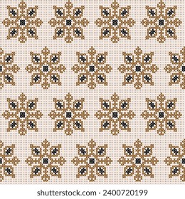 Cross stitch traditional embroidery with flowers