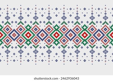 Kreuzstich Traditionelles ethnisches Muster Aztekisch Afrikanisch Indonesisch Indisch Nahtloses Muster für Stoff Druck Stoff Kleid Teppich Vorhänge und Sarong