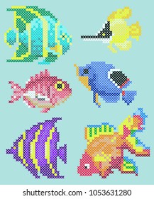 cross stitch tropical fish