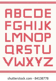 Cross Stitch Vector Alphabet