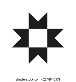 Cross stitch vector drawing. Cross stitch tiles color black flat style