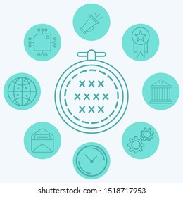 Cross stitch vector icon sign symbol
