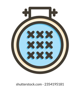 Cross Stitch Vector Thick Line Filled Colors Icon For Personal And Commercial Use.
