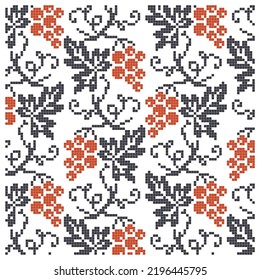 cross stitched pattern with floral elements