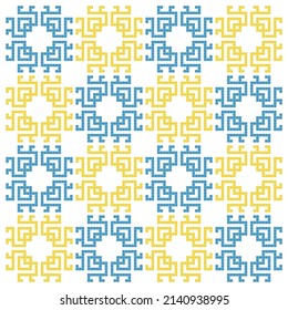 cross stitched seamless pattern with geometric elements