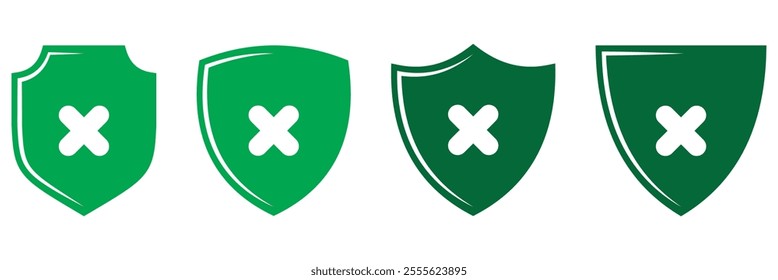 Cross and stop mark icon set . cross and forbidden icons isolated on white background . Restrict entry ban prohibition and delete icon . Vector illustration