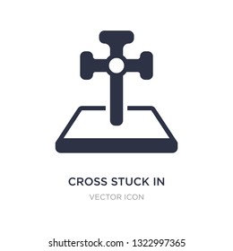 cross stuck in ground icon on white background. Simple element illustration from Technology concept. cross stuck in ground sign icon symbol design.
