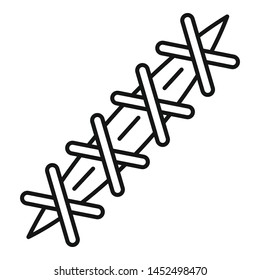 Cross suture icon. Outline cross suture vector icon for web design isolated on white background
