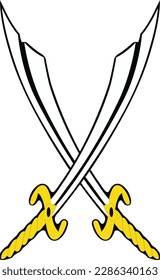Cross swoard vector illustration. Vintage war weapon