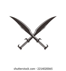cross sword design on a white background. vector illustration