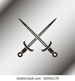 Cross of sword icon.