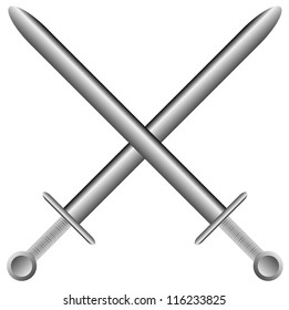 Cross sword isolated on white background .