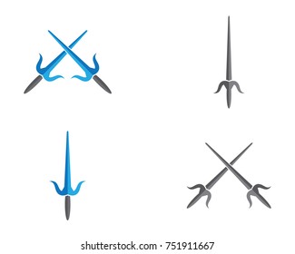 Cross swords icon flat