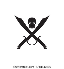 Cross swords icon flat. Simple vector symbol and bonus icon
