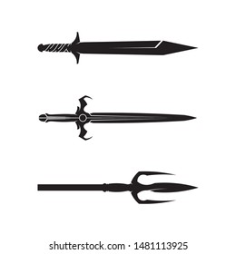 Cross swords icon flat. Simple vector symbol and bonus icon
