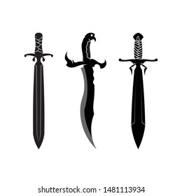 Cross swords icon flat. Simple vector symbol and bonus icon
