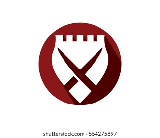 Cross swords icon flat. Simple vector symbol and bonus icon