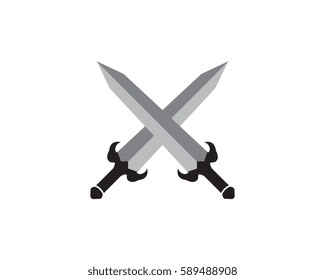 Cross swords icon flat. Simple vector symbol and bonus icon