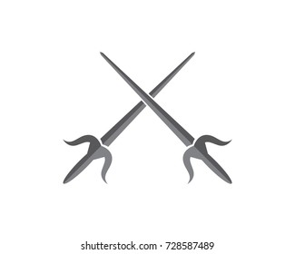 Cross swords icon flat. Simple vector symbol and bonus icon