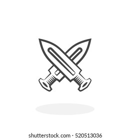 Cross swords icon isolated on white background. Cross swords vector logo. Flat design style. Modern vector pictogram for web graphics - stock vector