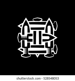 Cross swords icon isolated on black background. Cross swords vector logo. Flat design style. Modern vector pictogram for web graphics - stock vector