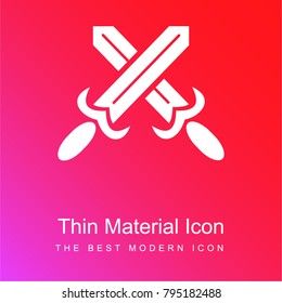Cross Swords red and pink gradient material white icon minimal design
