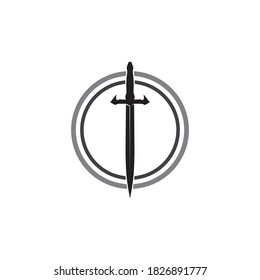 Cross Swords, Säbel und Blade Logo Symbol flach Einfaches Vektorsymbol und Bonussymbol
