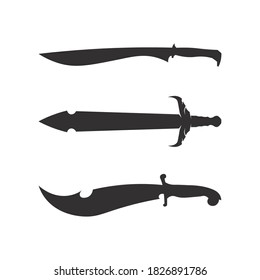 Cross swords, saber and blade logo icon flat Simple vector symbol and bonus icon