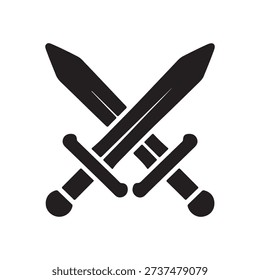 Cross swords silhouette vector icon sign symbol illustration design. 
