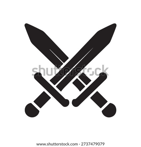 Cross swords silhouette vector icon sign symbol illustration design. 
