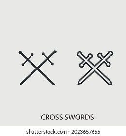 Cross swords vector icon illustration sign for web and design