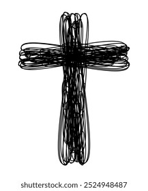 cross symbol, christian crosses icon, vector