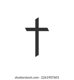 Símbolo cruzado. Icono de la cruz cristiana. Vector