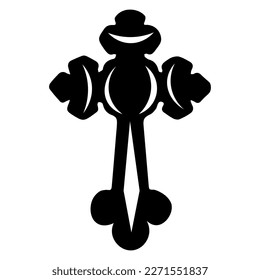 Cross as symbol of Christianity on white background