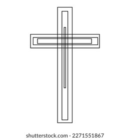 Cross as symbol of Christianity on white background