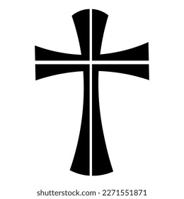 Cross as symbol of Christianity on white background