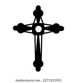 Cross as symbol of Christianity on white background