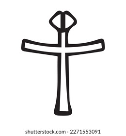 Cross as symbol of Christianity on white background
