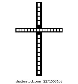 Cross as symbol of Christianity on white background