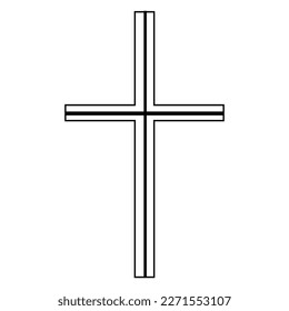 Cross as symbol of Christianity on white background