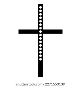 Cross as symbol of Christianity on white background