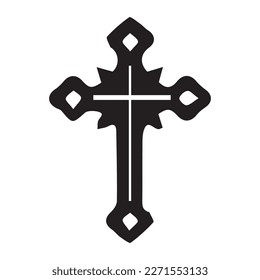 Cross as symbol of Christianity on white background