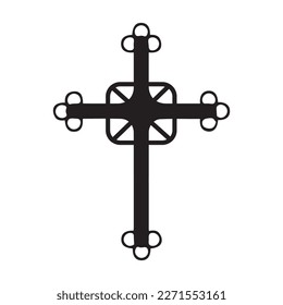 Cross as symbol of Christianity on white background