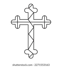 Cross as symbol of Christianity on white background