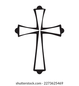 Cross as symbol of Christianity on white background